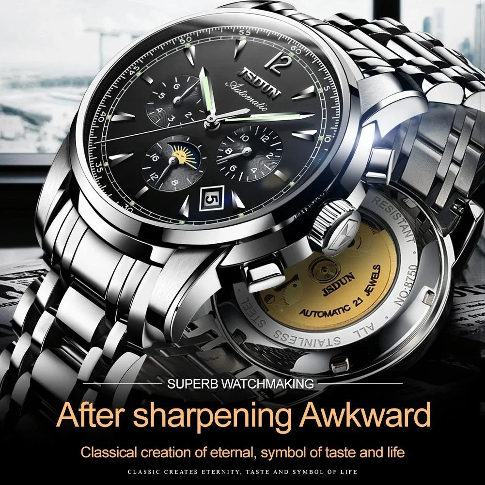 Waterproof Luminous Mechanical Watch for Men - 8750