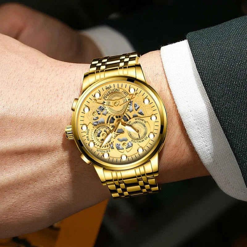 Waterproof Luminous Men Quartz Watch - Hollow Design - All