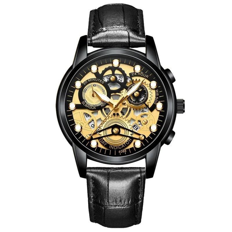 Waterproof Luminous Men Quartz Watch - Hollow Design - All