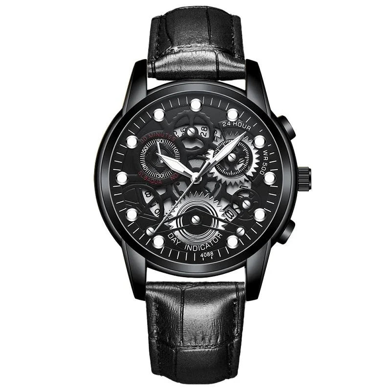 Waterproof Luminous Men Quartz Watch - Hollow Design - All