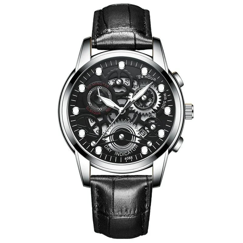 Waterproof Luminous Men Quartz Watch - Hollow Design