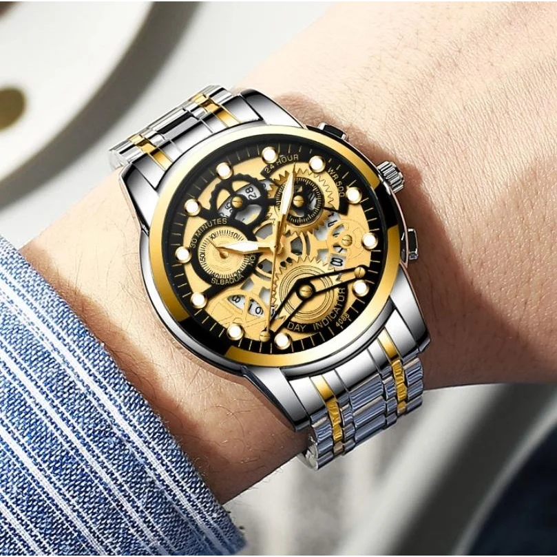 Waterproof Luminous Men Quartz Watch - Hollow Design