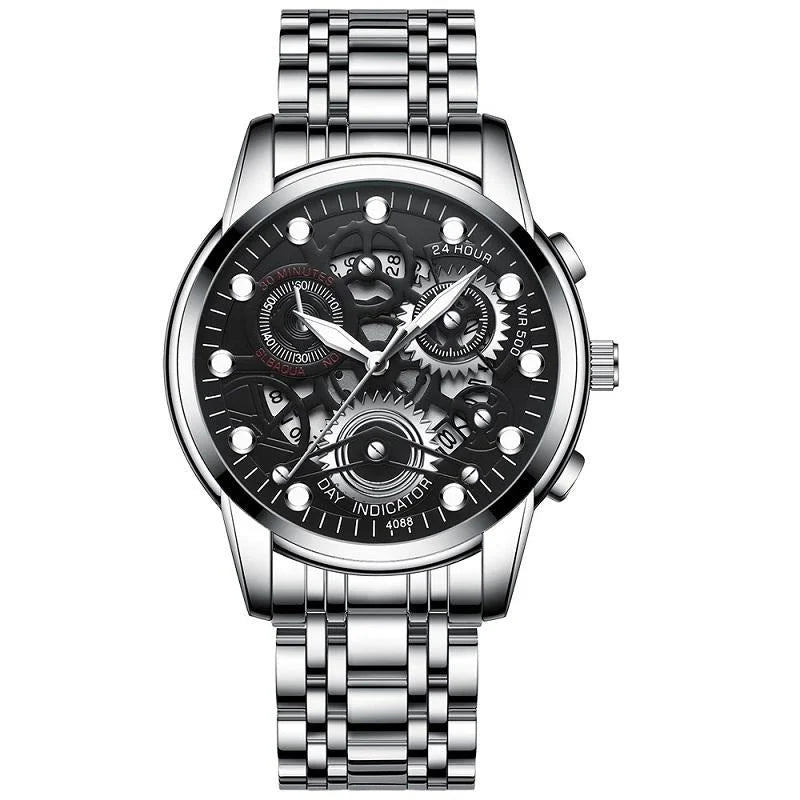 Waterproof Luminous Men Quartz Watch - Hollow Design