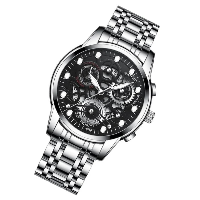Waterproof Luminous Men Quartz Watch - Hollow Design
