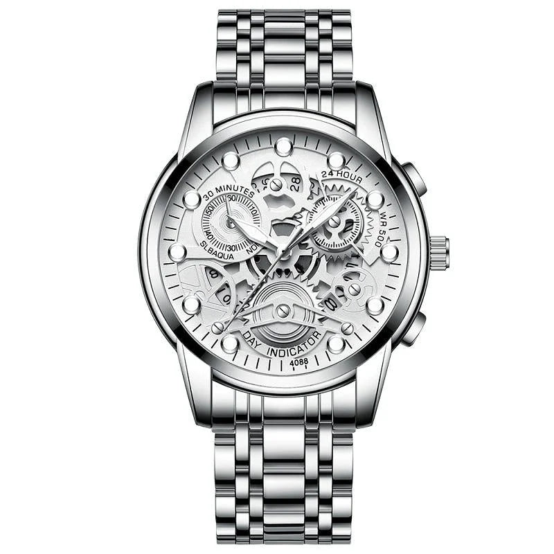 Waterproof Luminous Men Quartz Watch - Hollow Design