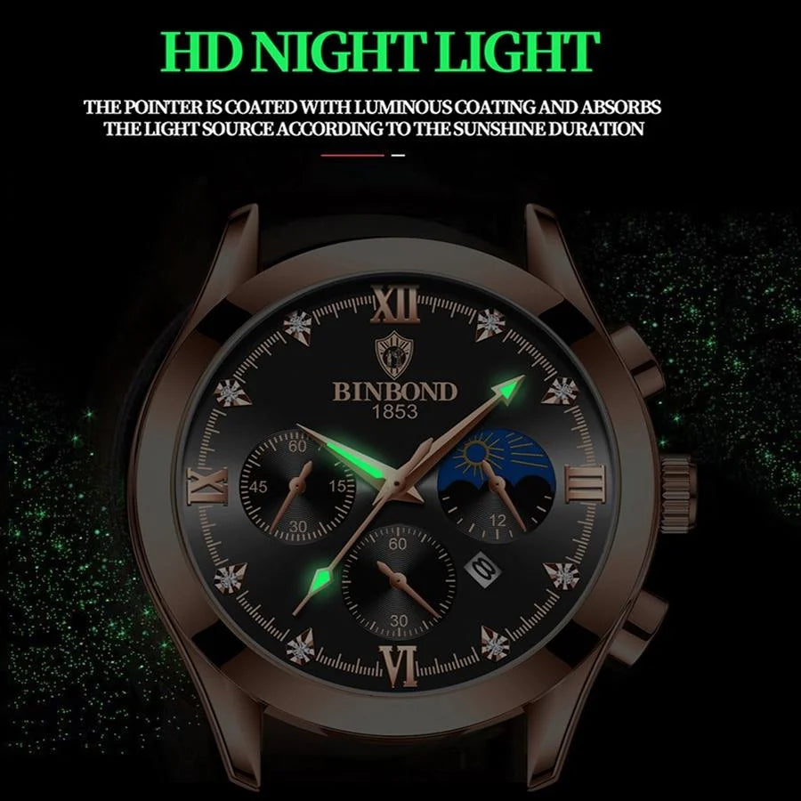 Waterproof Luminous Men Watch with Calendar - 30m - Fashion