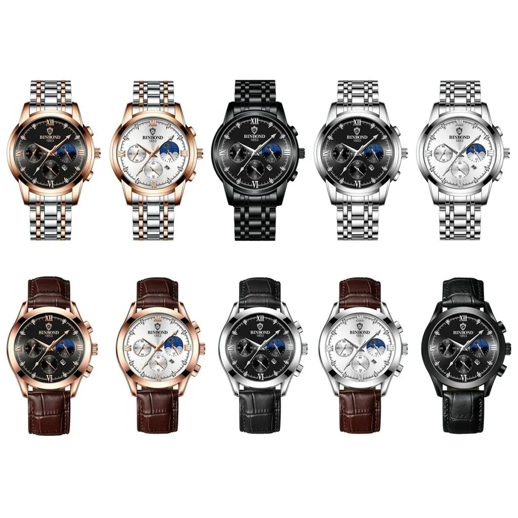 Waterproof Luminous Men Watch with Calendar - Rose Gold