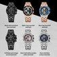 Waterproof Luminous Men Watch with Steel Strap - 6100d