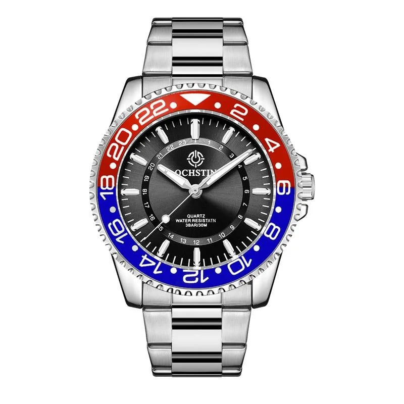 Waterproof Luminous Men Watch with Steel Strap