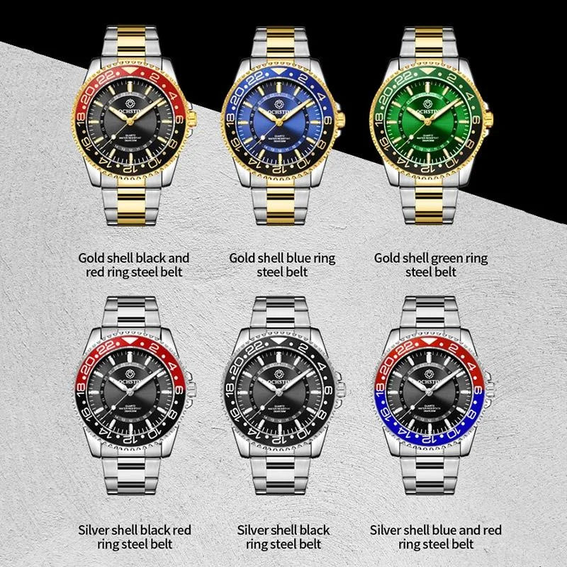 Waterproof Luminous Men Watch with Steel Strap