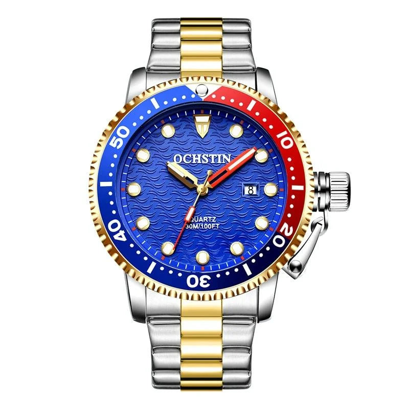 Waterproof Luminous Men Watch with Steel Strap