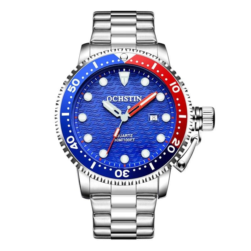 Waterproof Luminous Men Watch with Steel Strap