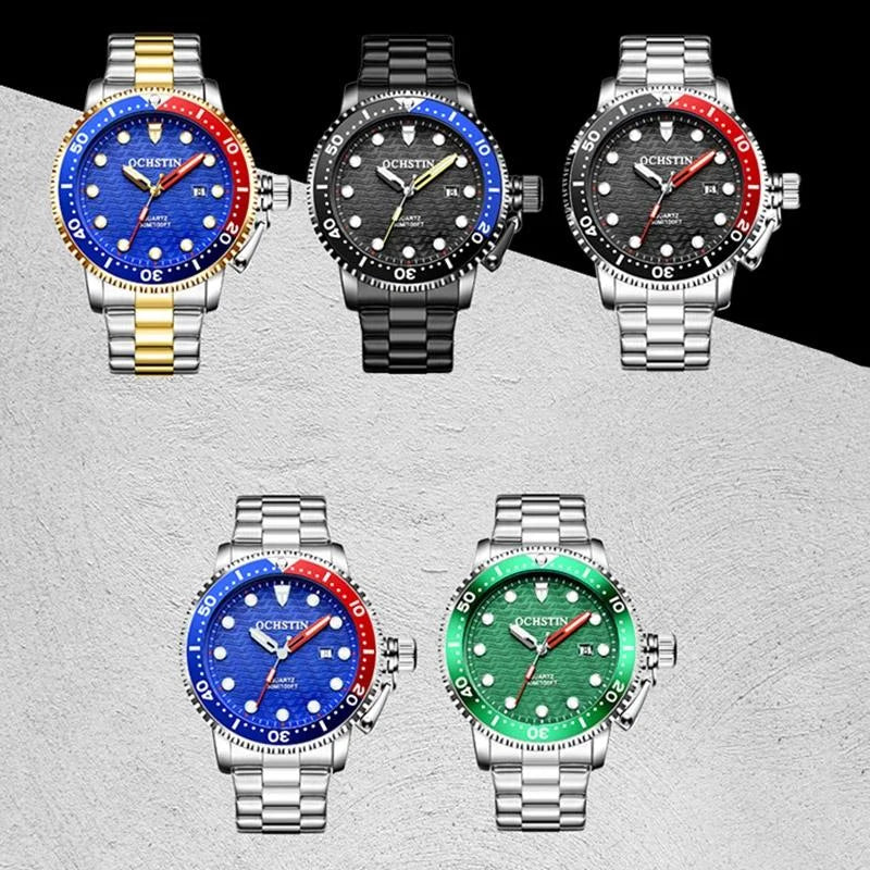 Waterproof Luminous Men Watch with Steel Strap