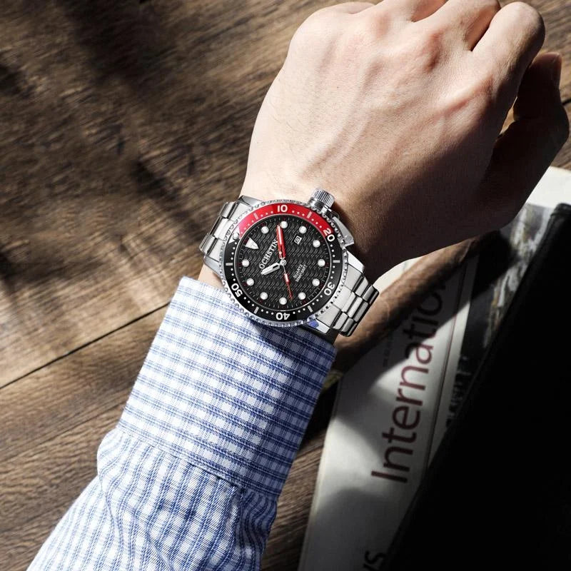 Waterproof Luminous Men Watch with Steel Strap