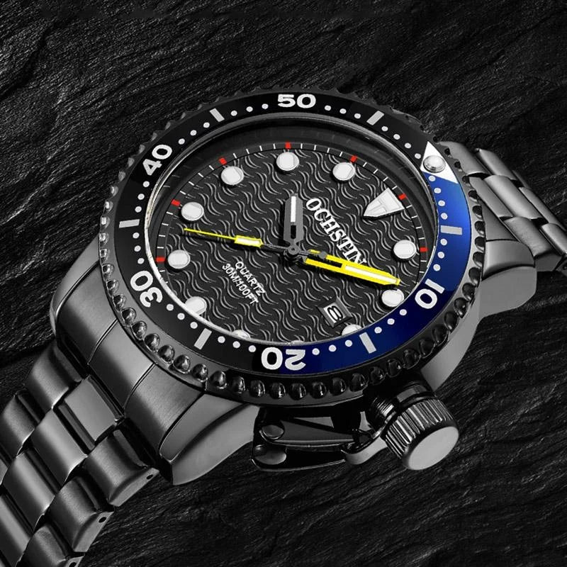 Waterproof Luminous Men Watch with Steel Strap