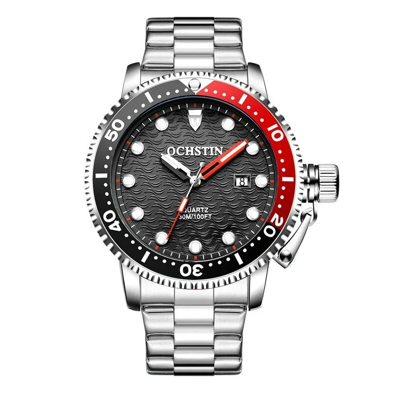 Waterproof Luminous Men Watch with Steel Strap