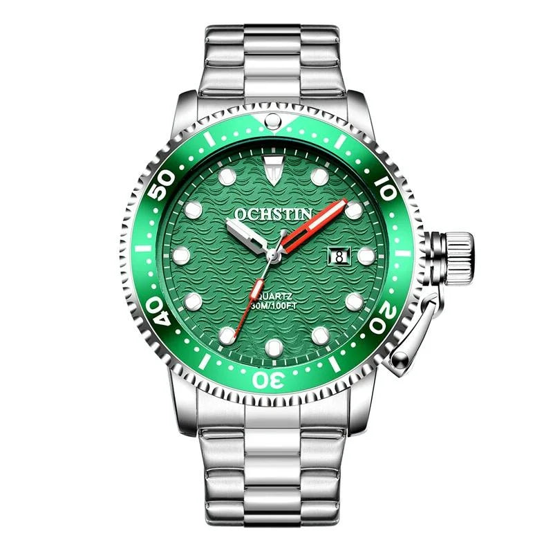 Waterproof Luminous Men Watch with Steel Strap