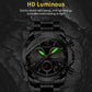 Waterproof Luminous Men Watch with Steel Strap - Silver