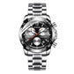 Waterproof Luminous Men Watch with Steel Strap - Silver