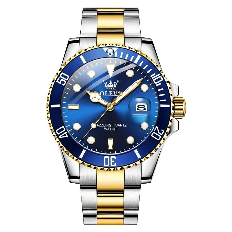 Waterproof Luminous Quartz Watch for Men - Black