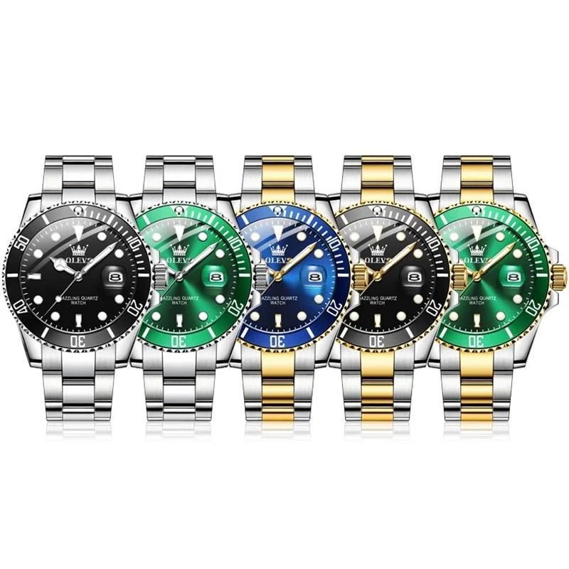Waterproof Luminous Quartz Watch for Men - Black