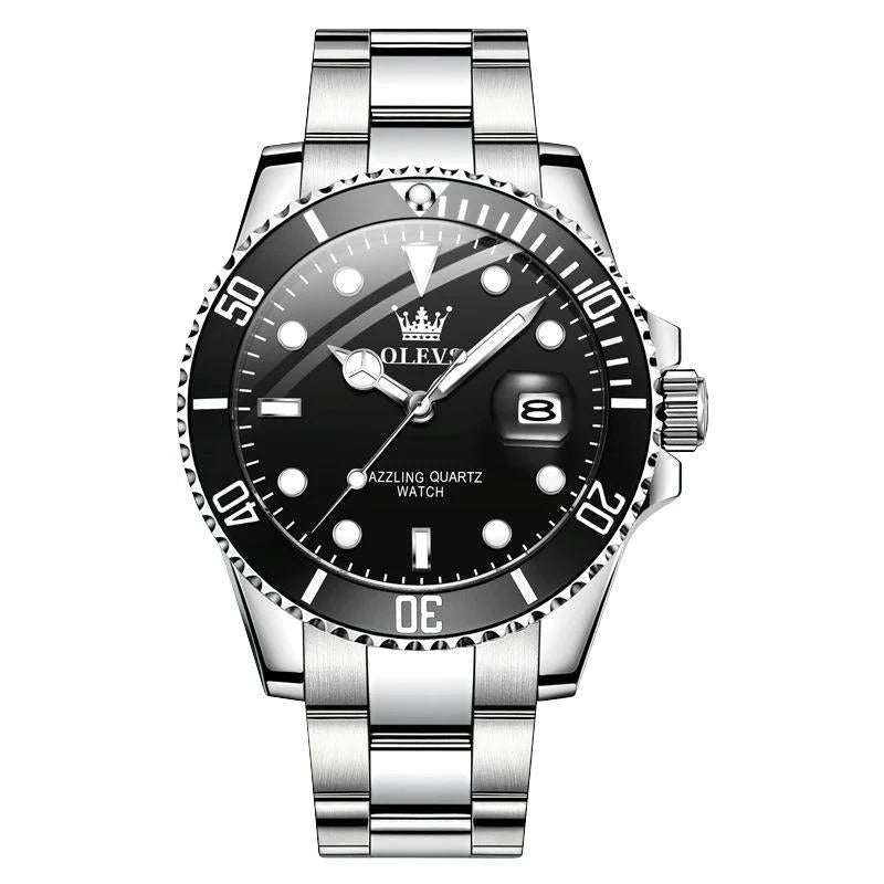 Waterproof Luminous Quartz Watch for Men - Black