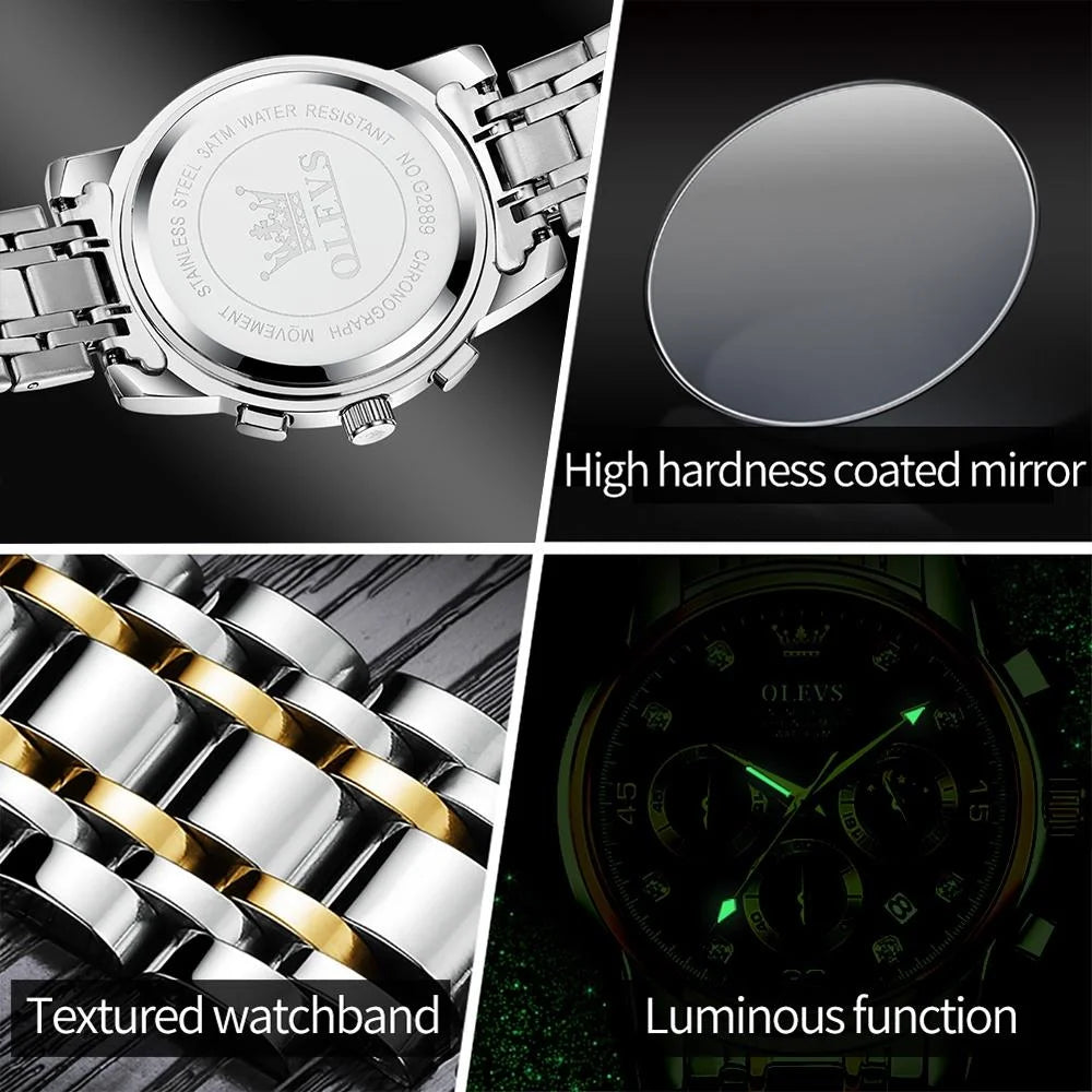 Waterproof Luminous Quartz Watch for Men - Multifunctional