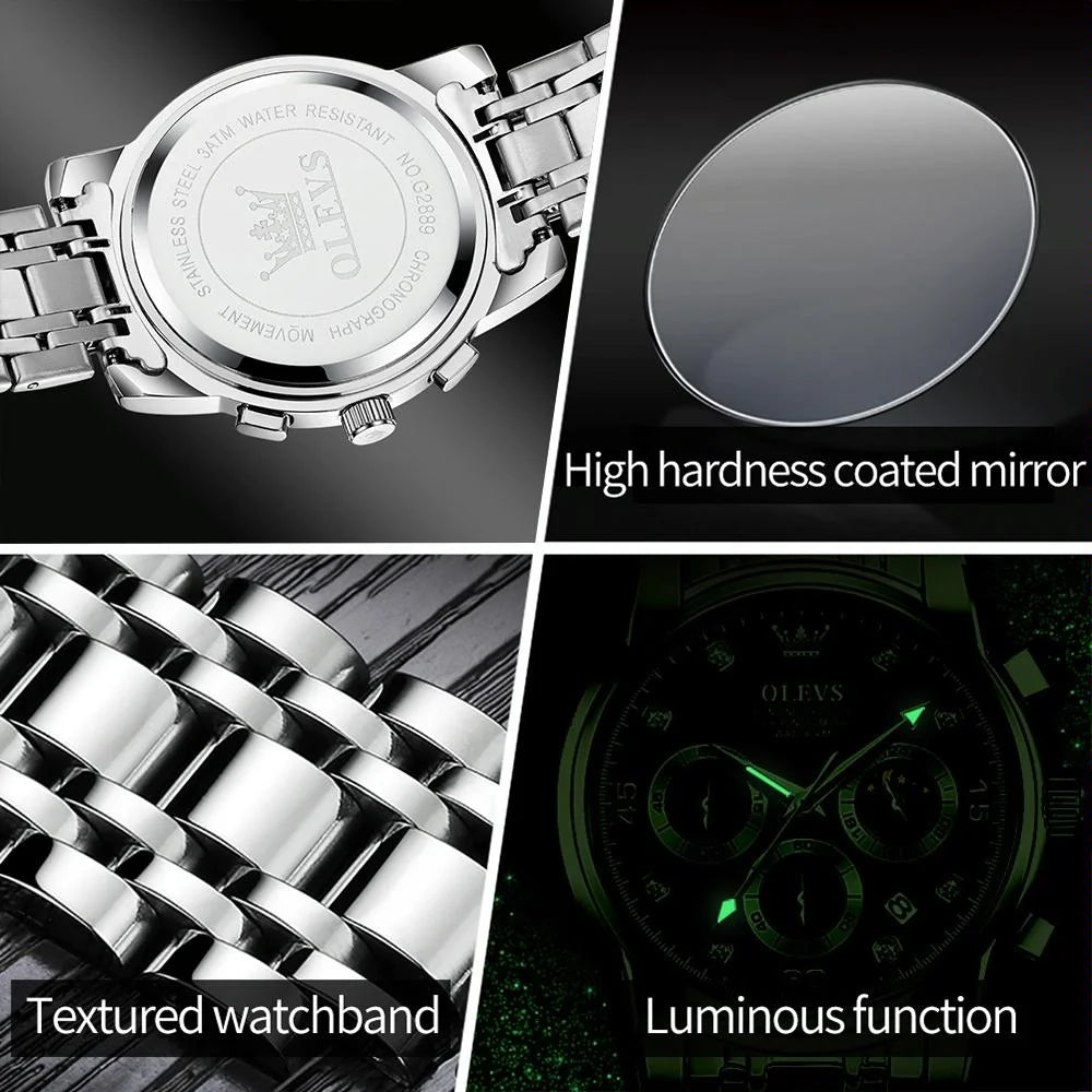 Waterproof Luminous Quartz Watch for Men - Multifunctional