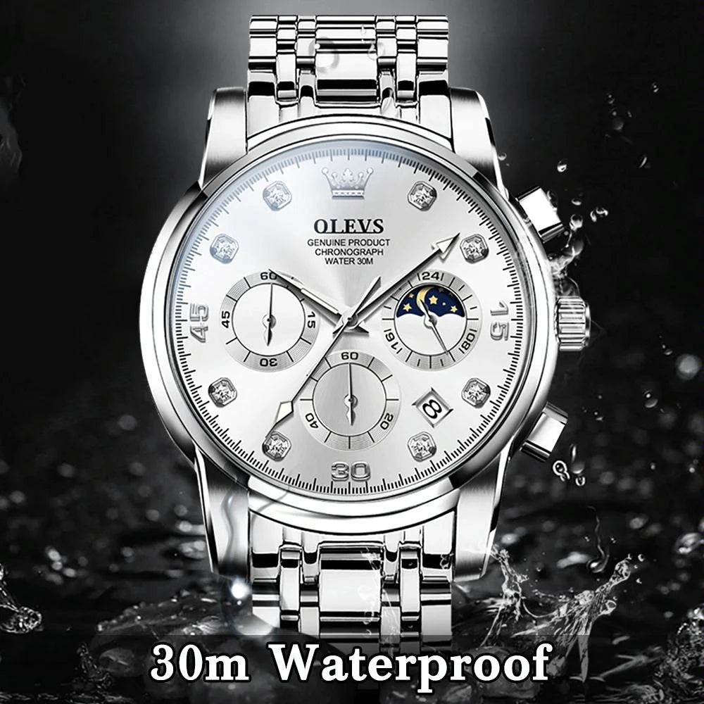 Waterproof Luminous Quartz Watch for Men - Multifunctional