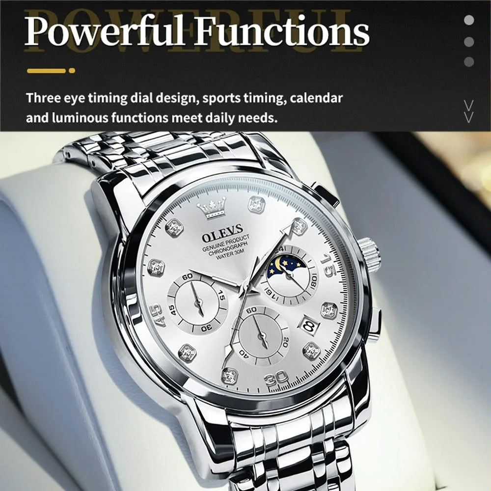 Waterproof Luminous Quartz Watch for Men - Multifunctional