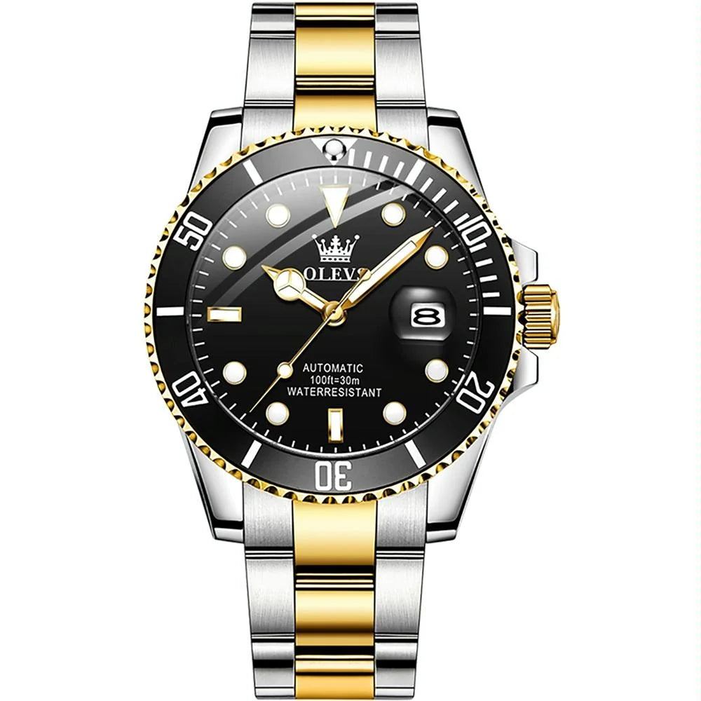 Waterproof Mechanical Watch for Men with Luminous Dial