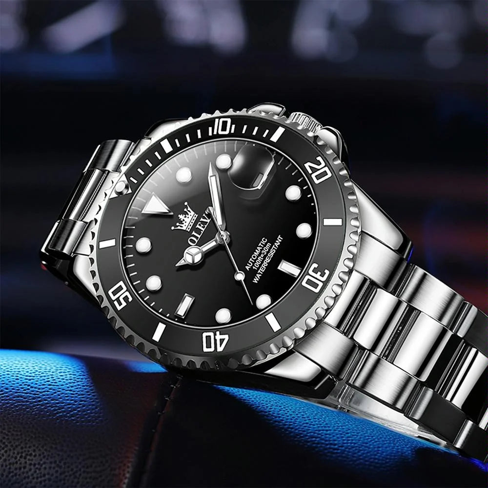 Waterproof Mechanical Watch for Men with Luminous Dial
