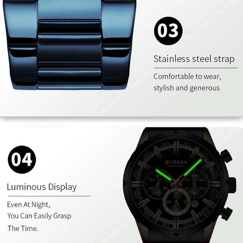 Waterproof Men Business Watch with Quartz Movement