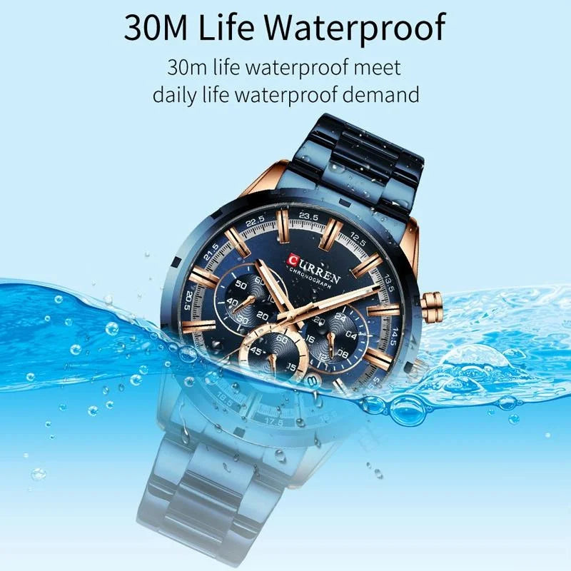 Waterproof Men Business Watch with Quartz Movement