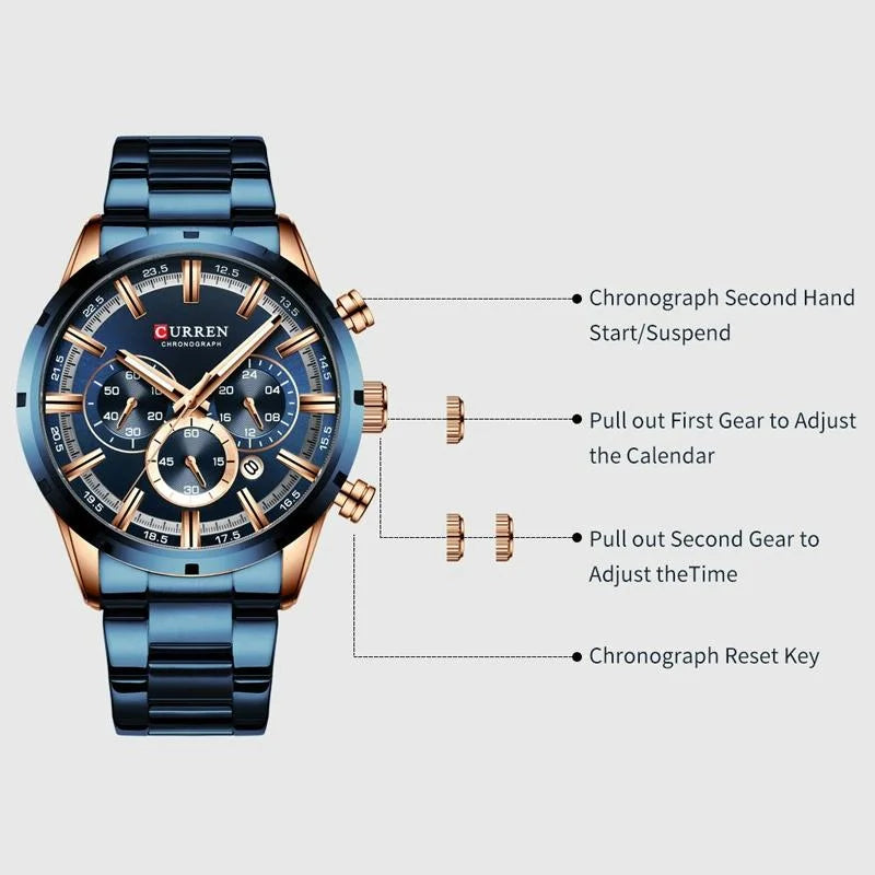 Waterproof Men Business Watch with Quartz Movement