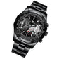 Waterproof Men Calendar Watch - White Steel Blue Surface