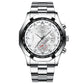 Waterproof Men Calendar Watch - White Steel White Surface