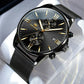 Waterproof Men Chronograph Quartz Watch with Luminous Dial