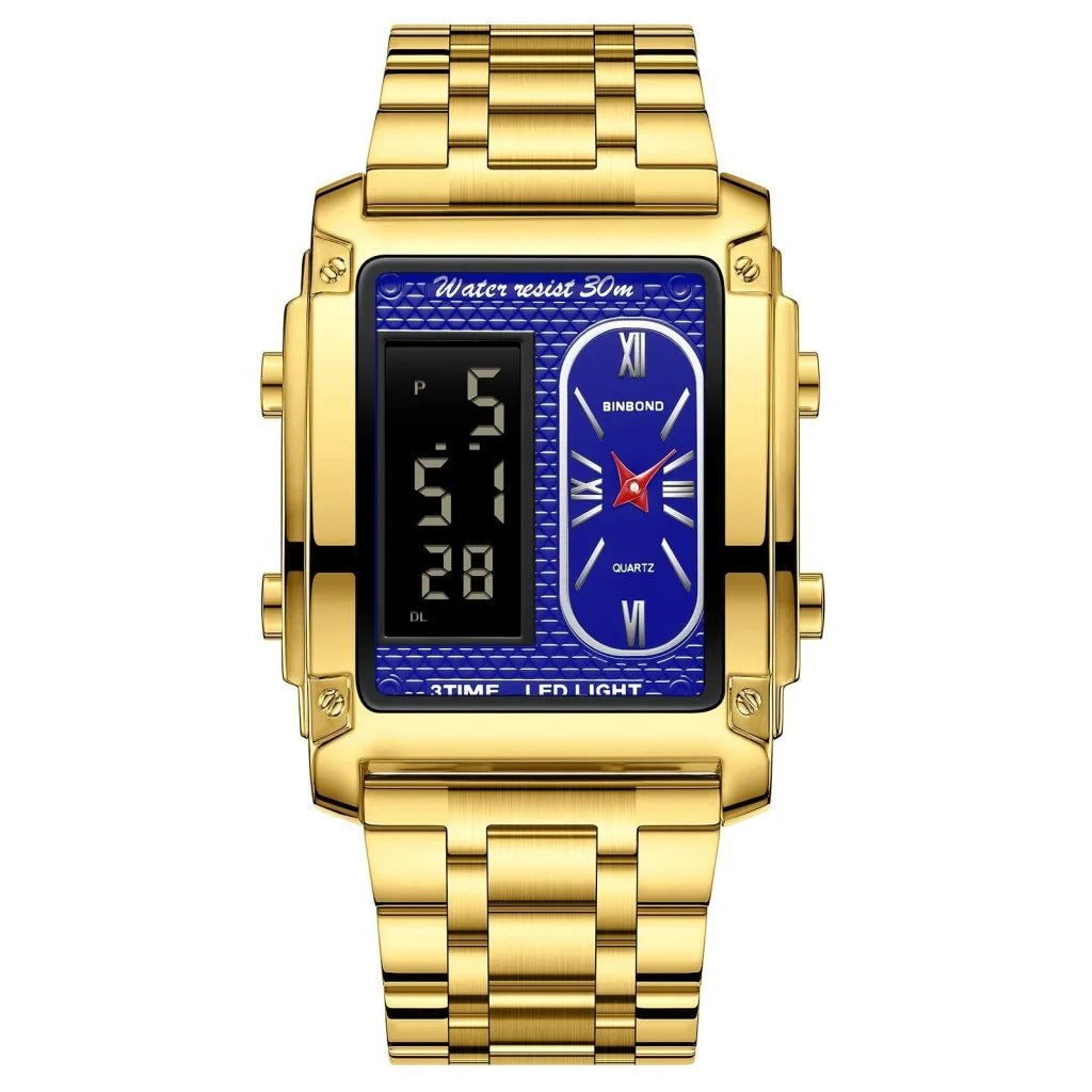 Waterproof Men Led Quartz Watch - Multifunctional Luminous