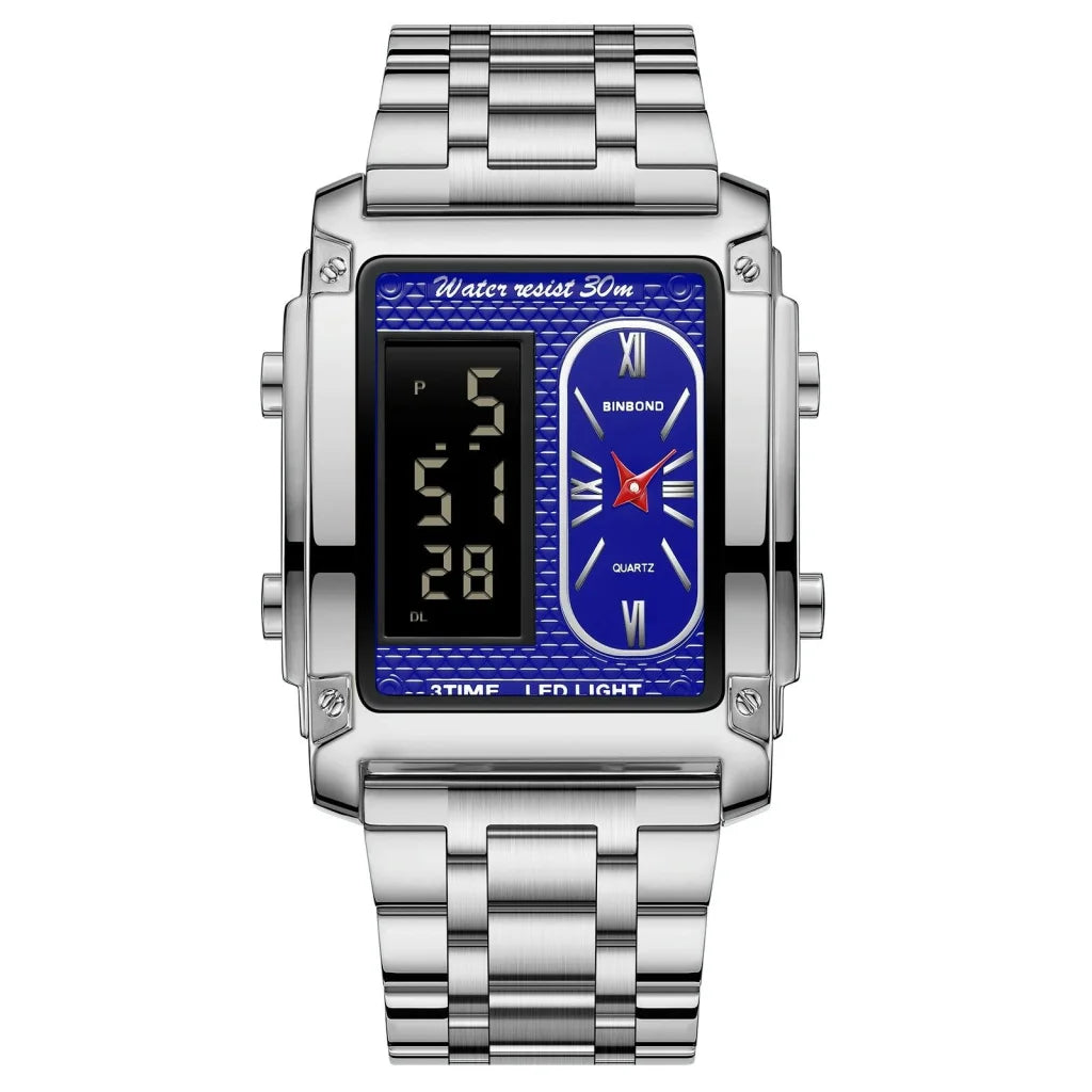 Waterproof Men Led Quartz Watch - Multifunctional Luminous
