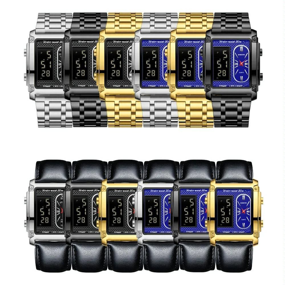 Waterproof Men Led Quartz Watch - Multifunctional Luminous