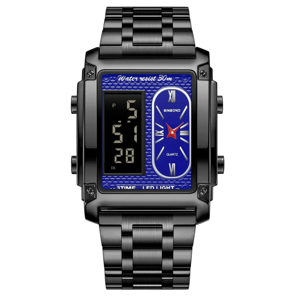 Waterproof Men Led Quartz Watch - Multifunctional Luminous