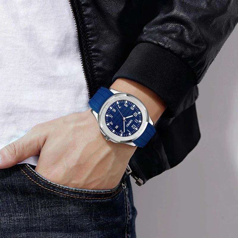 Waterproof Men Multifunctional Outdoor Watch - Black Belt