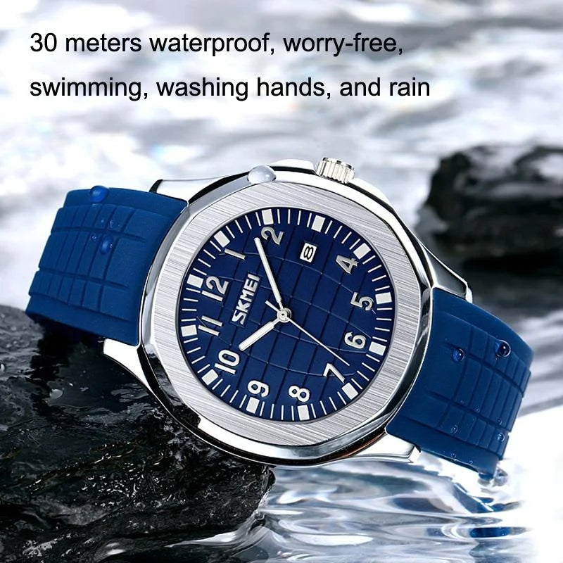 Waterproof Men Multifunctional Outdoor Watch - Black Belt