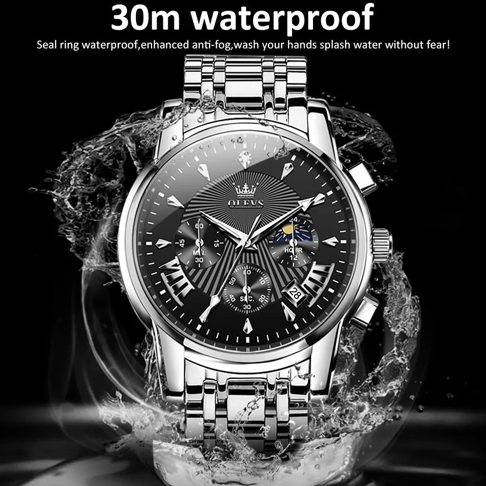Waterproof Men Quartz Watch - Multifunctional Business