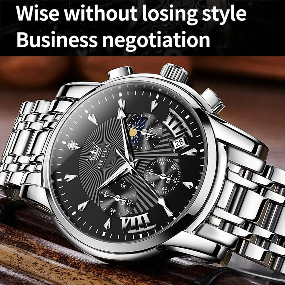 Waterproof Men Quartz Watch - Multifunctional Business
