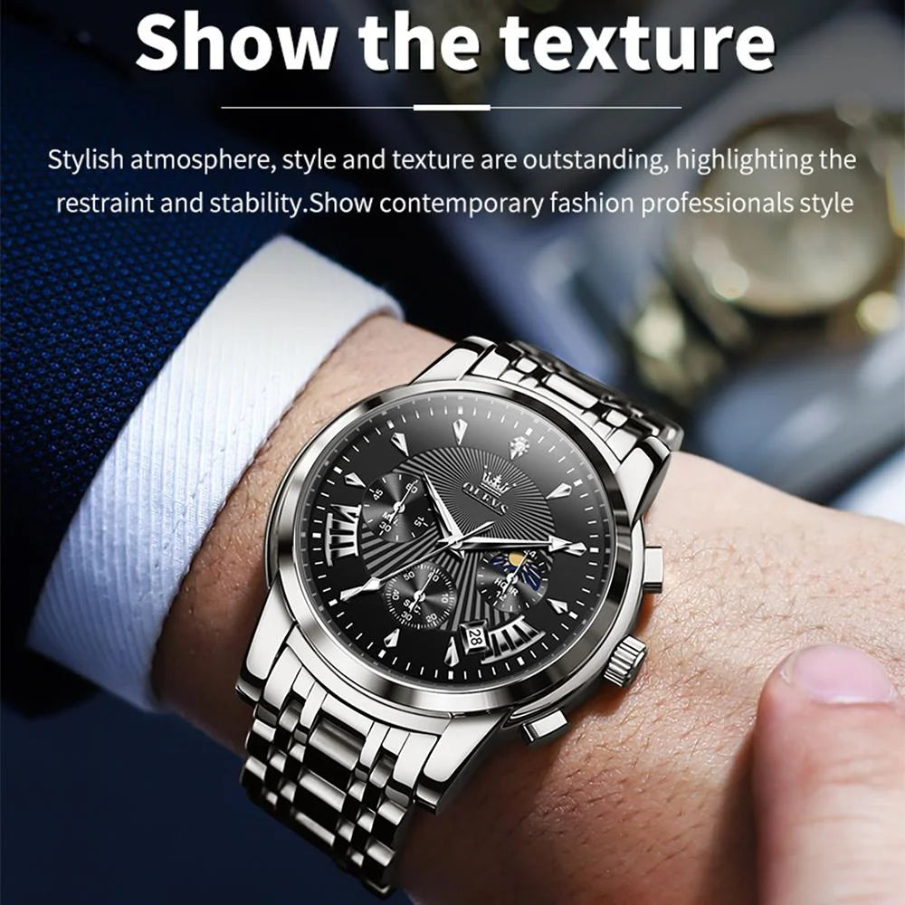 Waterproof Men Quartz Watch - Multifunctional Business