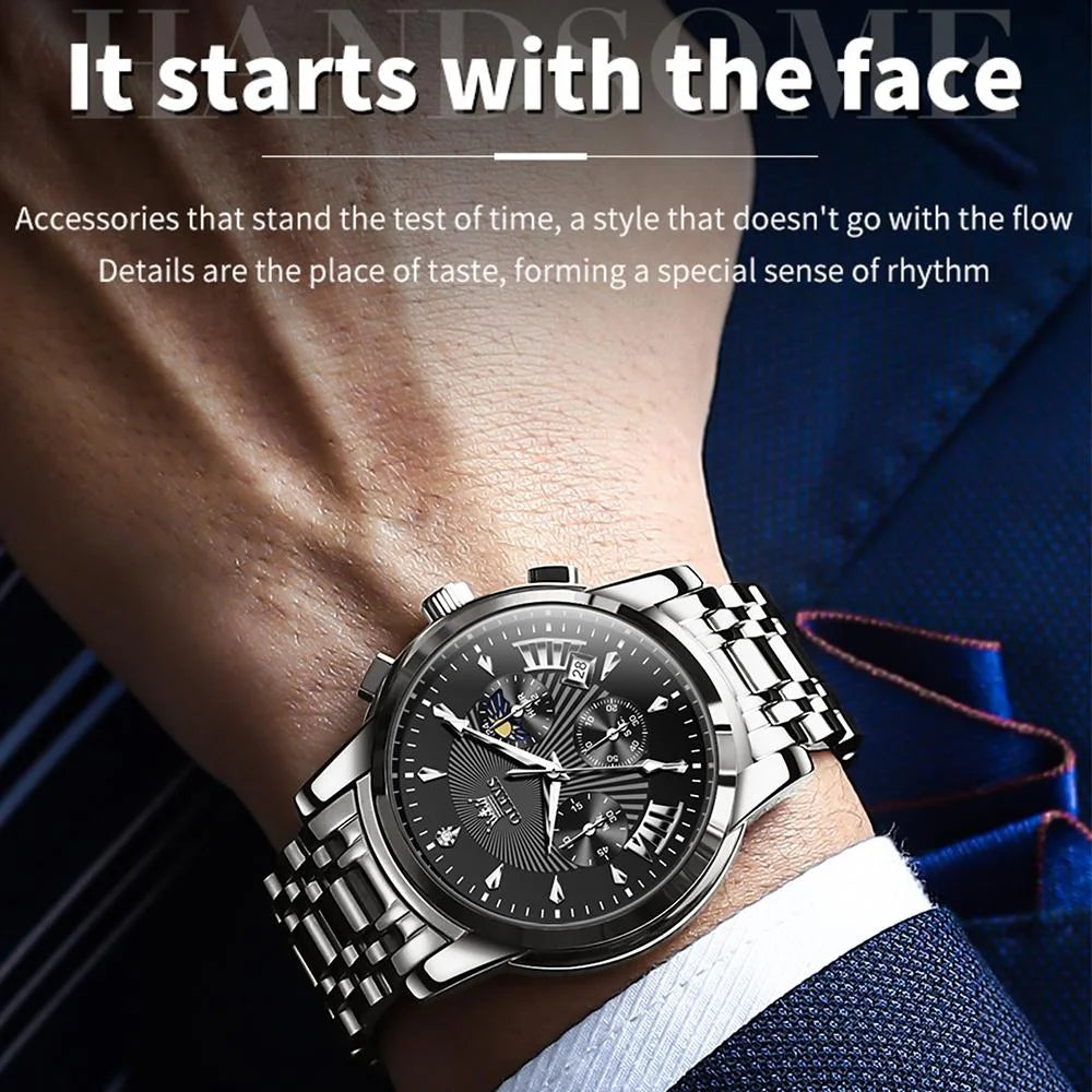 Waterproof Men Quartz Watch - Multifunctional Business