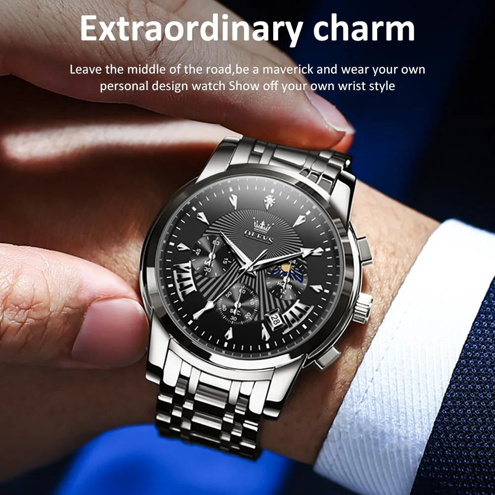 Waterproof Men Quartz Watch - Multifunctional Business