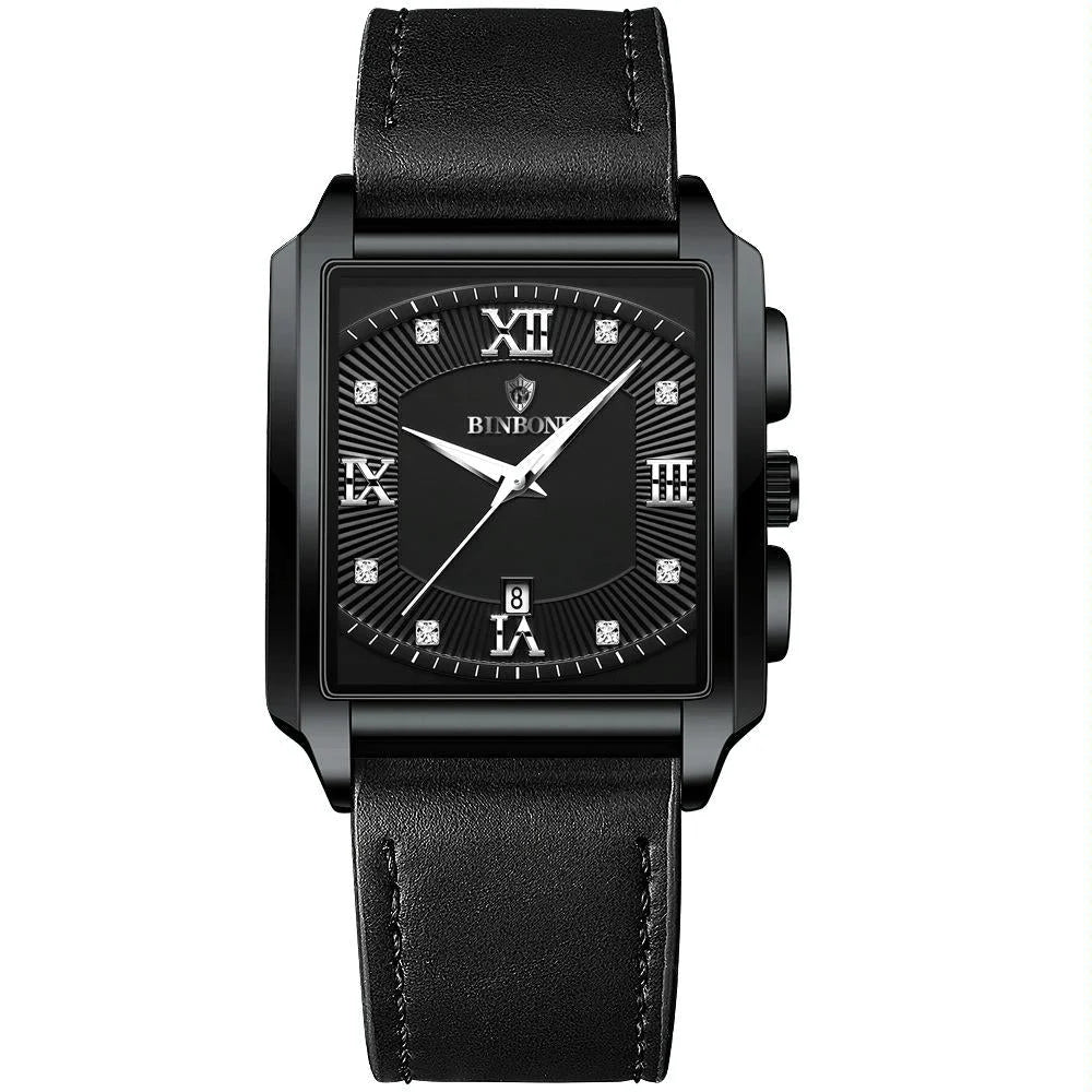 Waterproof Men Quartz Watch - Rectangular Outdoor Design